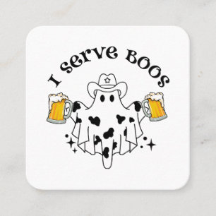 I serve Boos! Bartender spooky Square Business Card