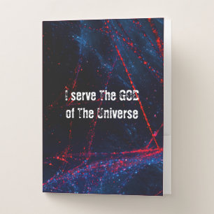 I serve The God of The universe Pocket Folder