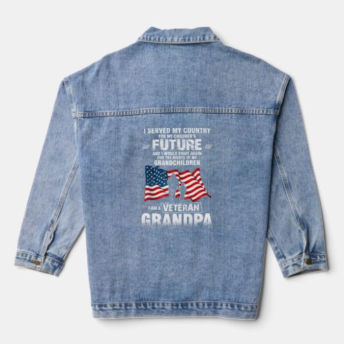 I Served My Country For My Childrens Future Vetera Denim Jacket