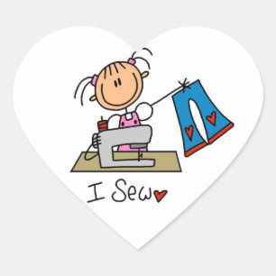 I Sew Heart Sticker