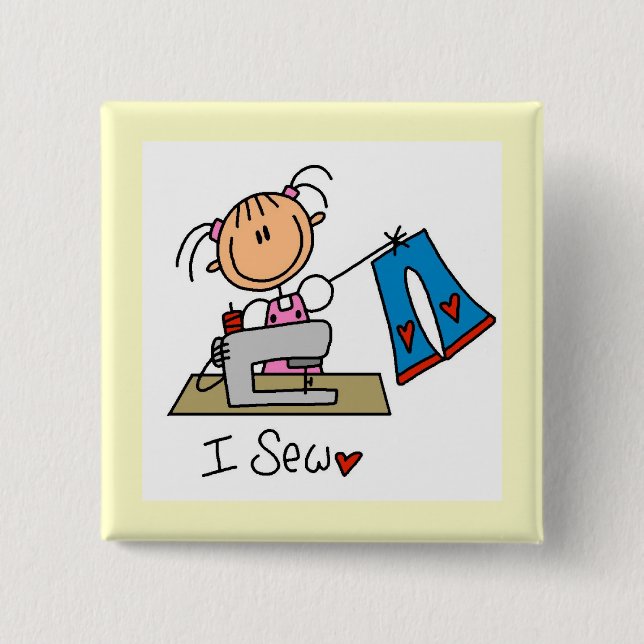 I Sew Pinback Button (Front)
