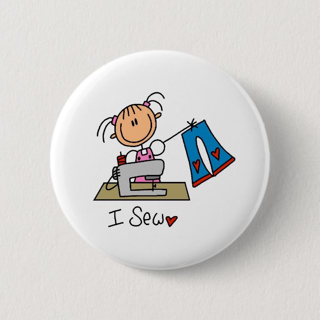 I Sew Pinback Button (Front)