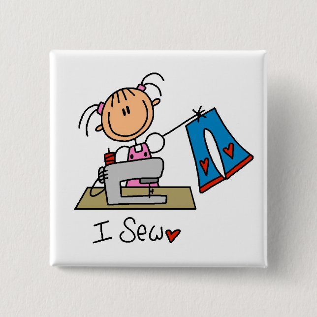 I Sew Pinback Button (Front)