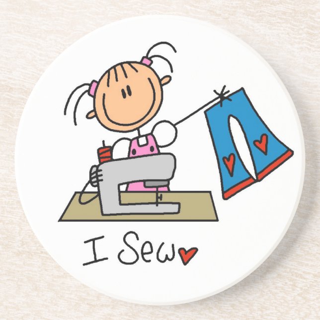 I Sew Sandstone Coaster (Front)