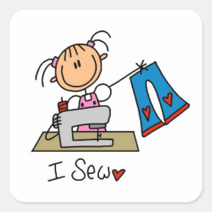 I Sew Square Sticker