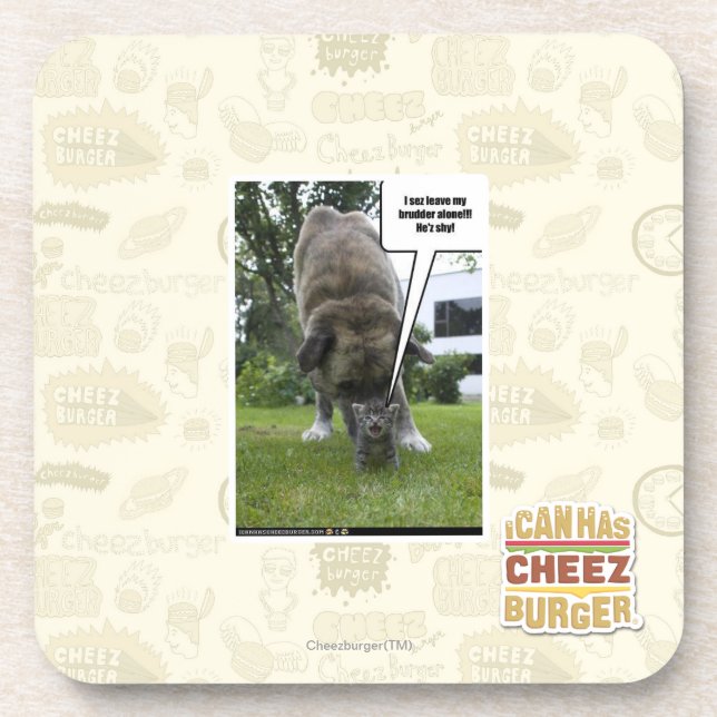 I sez leave my brudder alone beverage coaster (Front)