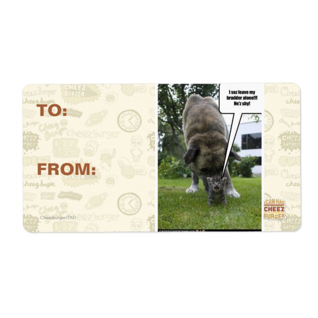 I sez leave my brudder alone label (Front)