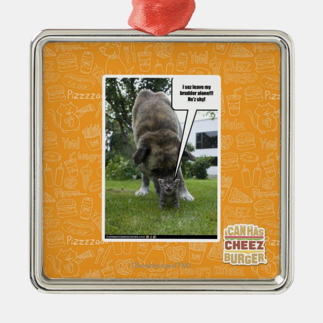 I sez leave my brudder alone metal ornament (Front)