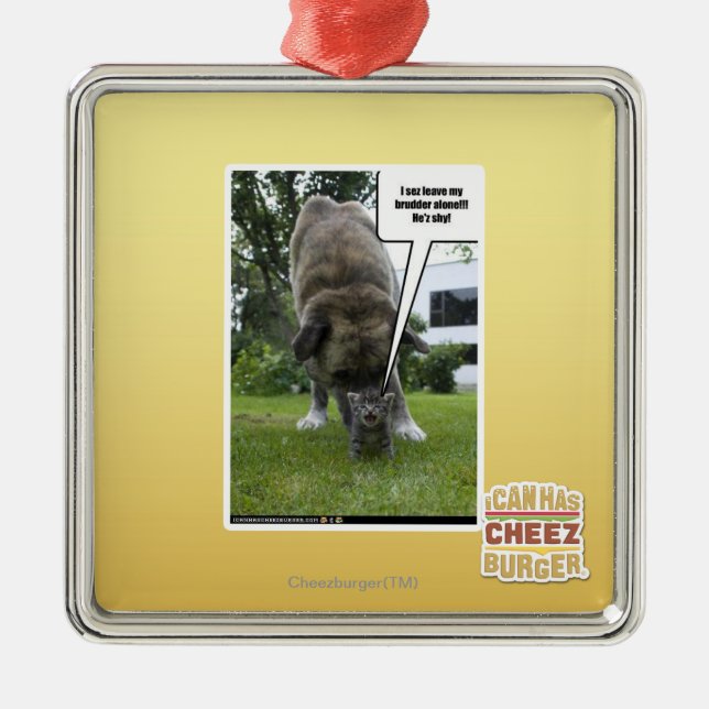 I sez leave my brudder alone metal ornament (Front)