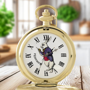 I Shall Be Too Late White Rabbit Pocket Watch