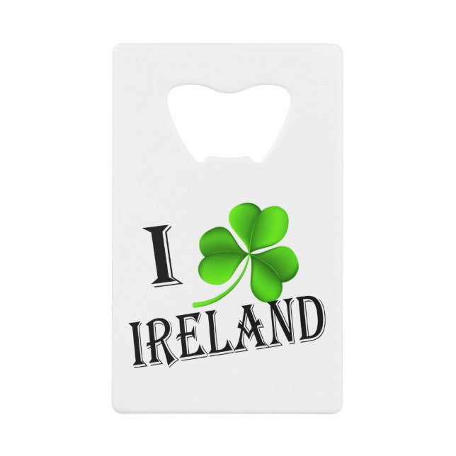 I Shamrock Ireland bk bocnt Credit Card Bottle Opener (Front)