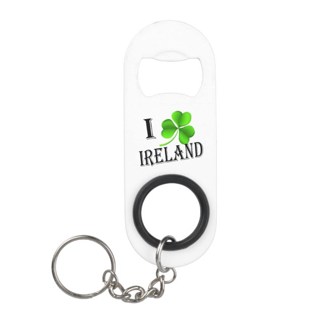 I Shamrock Ireland bk bocnt Keychain Bottle Opener (Front)