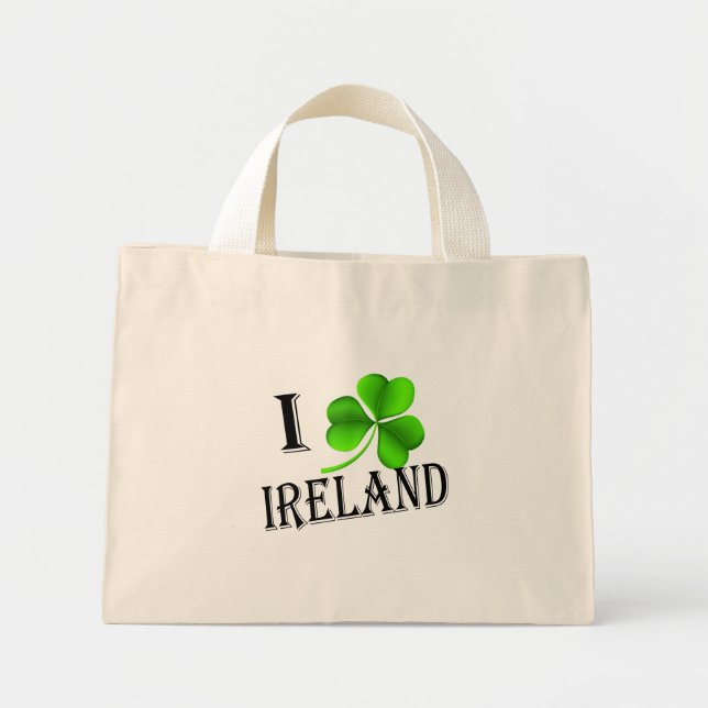 I Shamrock Ireland bk ttcnt Mini Tote Bag (Front)