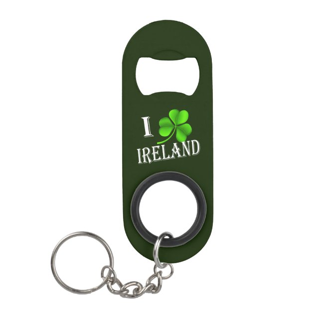 I Shamrock Ireland wt bocnt Keychain Bottle Opener (Front)