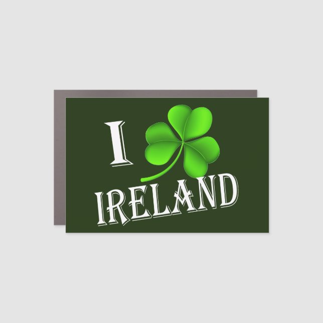 I Shamrock Ireland wt cmcnt Car Magnet (Front)