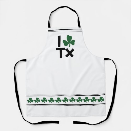 I Shamrock Texas St Patricks Day Apron