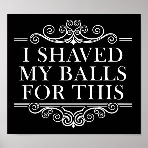 I Shaved My Balls For This Funny Poster blk