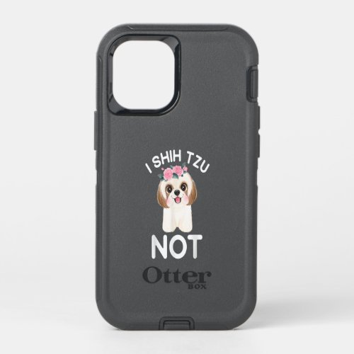 I Shih Tzu Not Floral Pog Puppy Shih Tzu Women OtterBox Defender iPhone 12 Mini Case