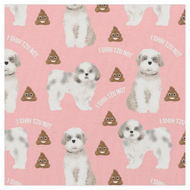 i shih tzu not pink fabric (Close Up)
