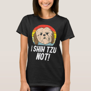I Shih Tzu Not Sunset Retro Animal Pet Dog  Owner T-Shirt