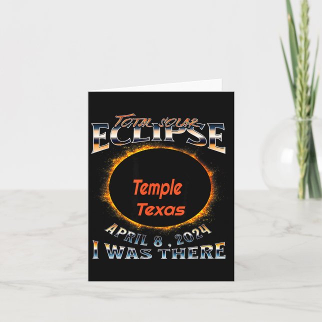 I Shirt Solar Eclipse Temple Texas There Card (Front)