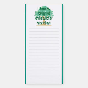 I Shook My Family Tree Genealogy Refrigerator Magnetic Notepad