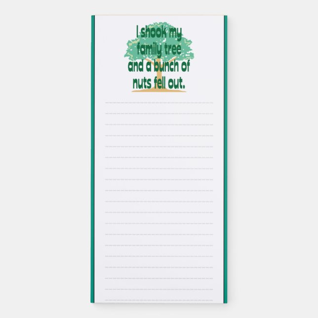 I Shook My Family Tree Genealogy Refrigerator Magnetic Notepad (Front)