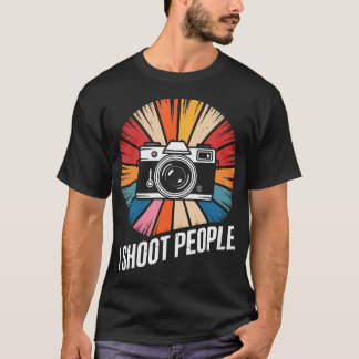 I Shoot People Funny Camera Photography Retro Wome T-Shirt