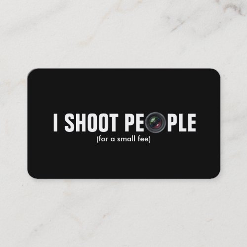 I shoot people - Metallic Paper (photography) Business Card Template