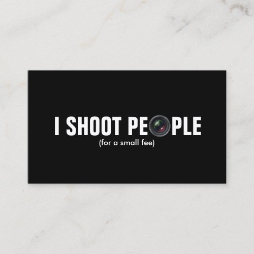 I shoot people - Metallic Paper (photography) Business Card Template