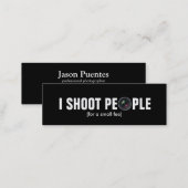 I shoot people - Metallic Paper (photography) Mini Business Card (Front/Back)