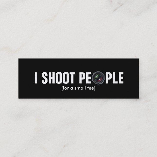 I shoot people - Metallic Paper (photography) Mini Business Card (Front)
