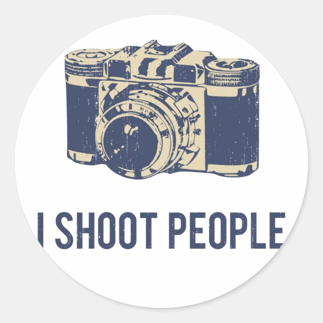I Shoot People Photography Camera Classic Round Sticker (Front)