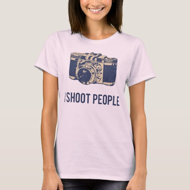 I Shoot People Photography Camera T-Shirt (Front)