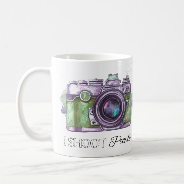 I shoot people, photography gift mug (Left)