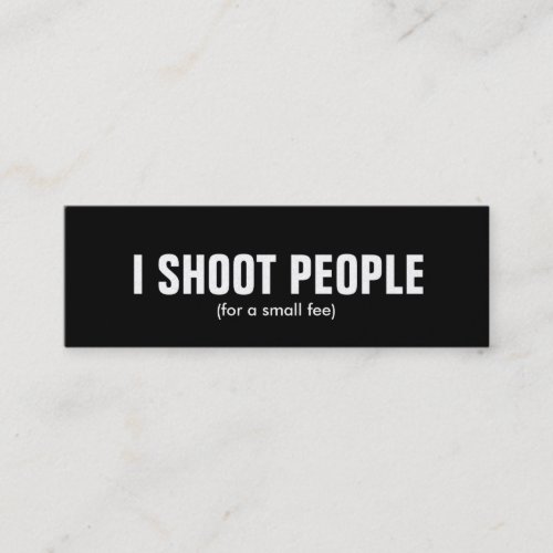 I shoot people _ Professional Photographer gold Mini Business Card