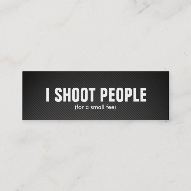 I shoot people - Professional Photographer Mini Business Card (Front)