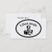I Shoot People Retro Photographer's Camera B&W Business Card (Front/Back)