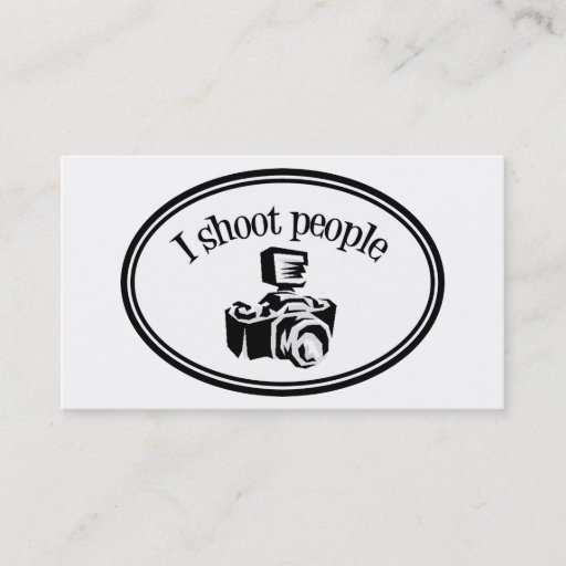 Customizable I Shoot People Retro Photographer's Camera B&amp;W Business Card Templates