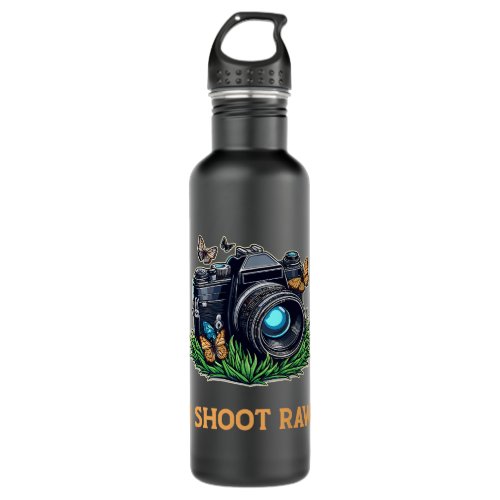 I Shoot Raw Camera Lens Snapshots Stainless Steel Water Bottle