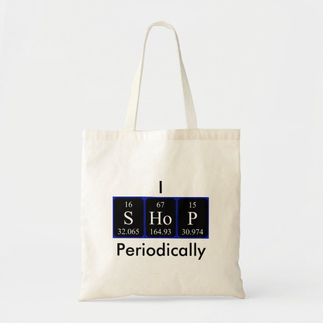 I Shop periodically periodic table word tote bag (Front)