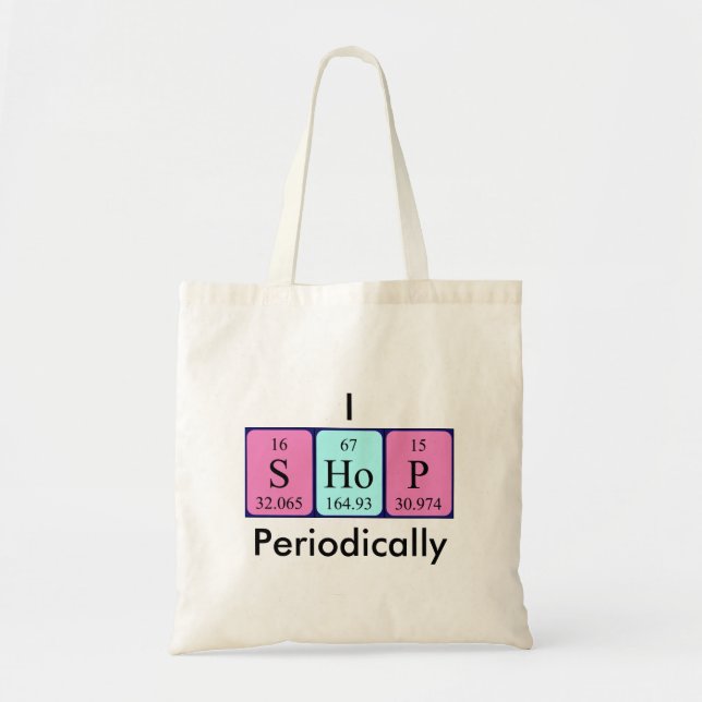 I Shop periodically periodic table word tote bag (Front)