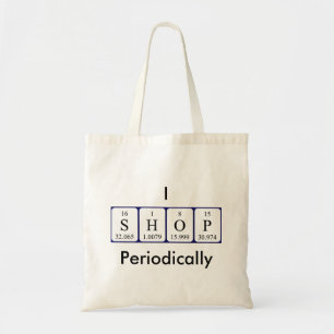 I Shop periodically periodic table word tote bag