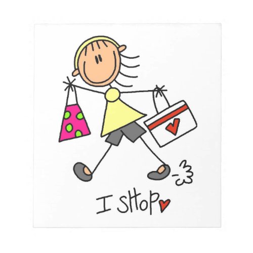 I Shop Stick Figure Girl Notepad