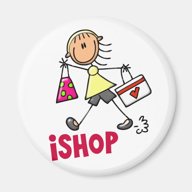 I SHOP Stick Figure T-Shirts & Gifts Magnet (Front)