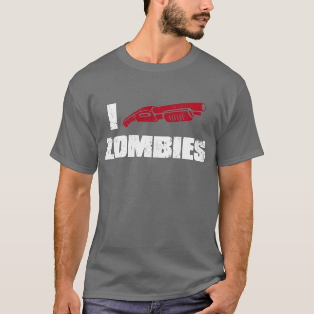 i shotgun zombies T-Shirt (Front)