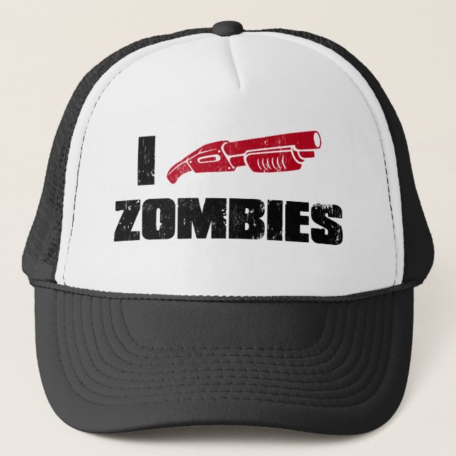 i shotgun zombies trucker hat (Front)