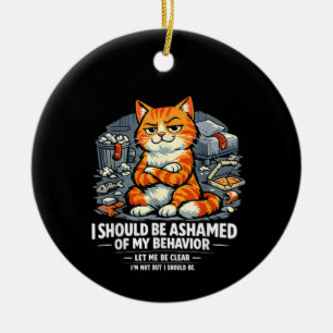 I Should Be Ashamed of My Behavior Funny Quote Ceramic Ornament