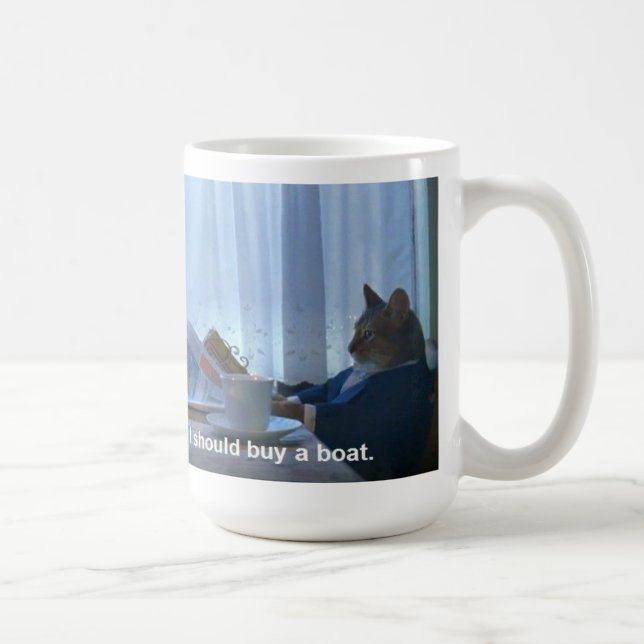 I should buy a boat cat meme mug (Right)
