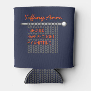 I Should Have Brought My Knitting - Gray Can Cooler